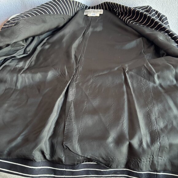 1990s Yves Saint Laurent Encore Striped Cotton Career Suit - Picture 9 of 12